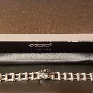 Harley Davidson chain link bracelet, stainless., made by MOD, for Harley.